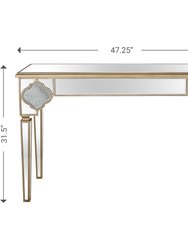 Zahra 47.2" Rectangle Glass Console Table - Champagne