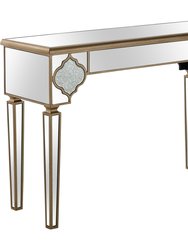 Zahra 47.2" Rectangle Glass Console Table - Champagne