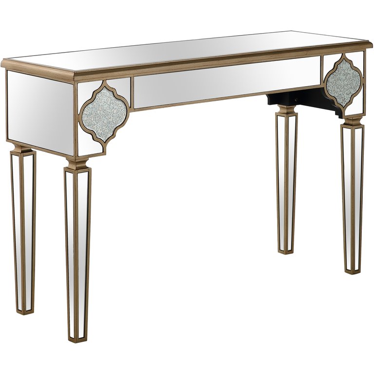 Zahra 47.2" Rectangle Glass Console Table - Champagne