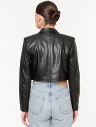 Ash Cropped Vegan Leather Jacket