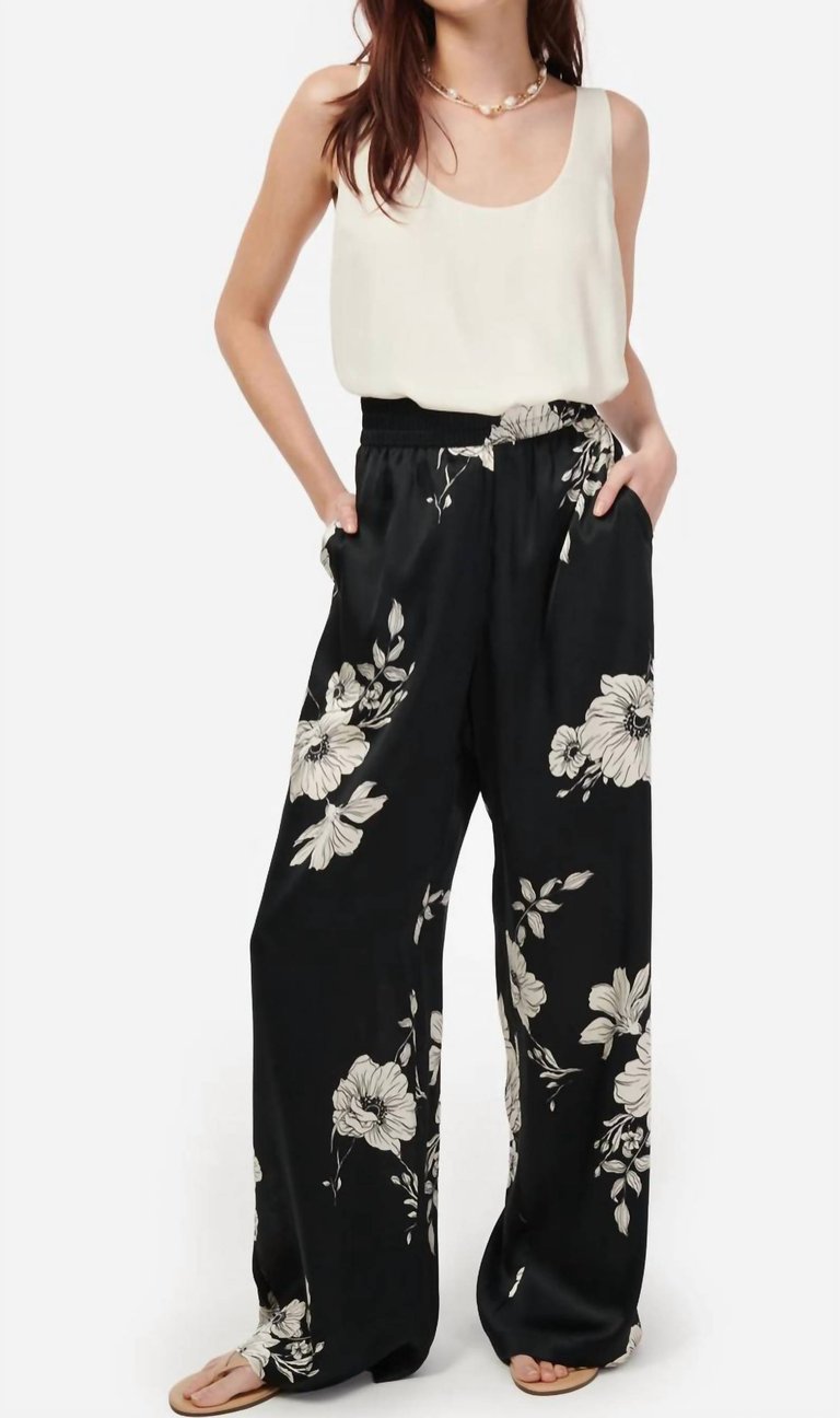 Bleecker Pants In Black Botanical - Black Botanical