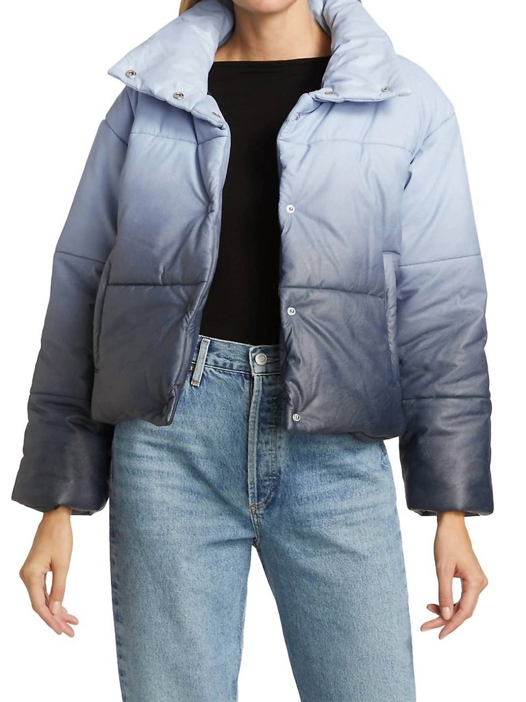 Cecilia Vegan Leather Coat In Alpine Ombre - Alpine Ombre