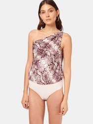 Darby Bodysuit in Berry Snake print