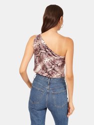 Darby Bodysuit in Berry Snake print