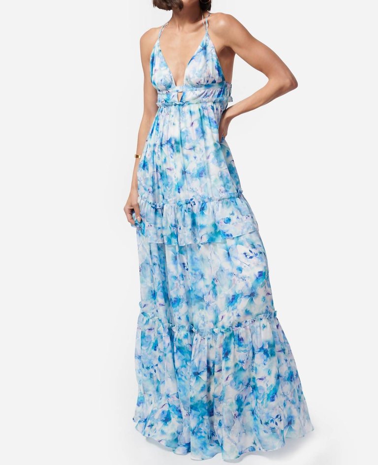 Doris Chiffon Dress Sea Floral