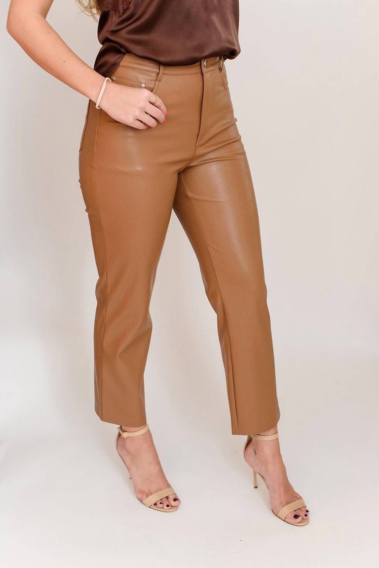 Hanie Vegan Leather Pant - Tan