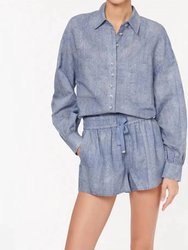 Jillian Linen Short - Denim Blue