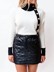 Macy Vegan Leather Skirt - Black