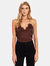 The Racer Silk Charmeuse Cami - Mahogany