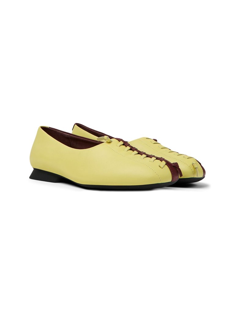 Ballerinas Women Twins Shoes - Yellow/Burgundy
