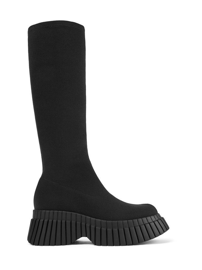 BCN Black Textile Boots For Women - Black