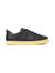 Black And Yellow Leather Runner Sneakers For Men - Black
