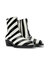 Bonnie Black And White Striped Leather Boots For Women