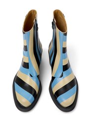 Bonnie Multicolored Striped Leather Boots For Women