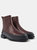 Leather Women's Ankle Boots Pix - Burgundy