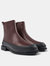 Leather Women's Ankle Boots Pix - Burgundy