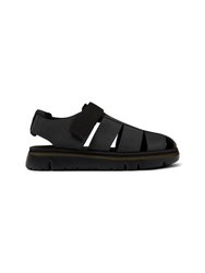 Men's Leather Sandals Oruga - Black - Black