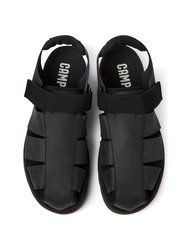 Men's Leather Sandals Oruga - Black