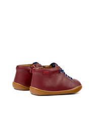 Unisex Burgundy Leather Peu Boots