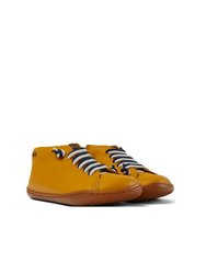 Unisex Yellow Leather Peu Boots