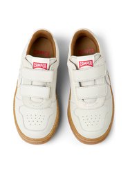 White Non-Dyed Runner Leather Sneakers