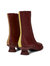  Women Twins Ankle Boots - Burgundy/Yellow/Beige