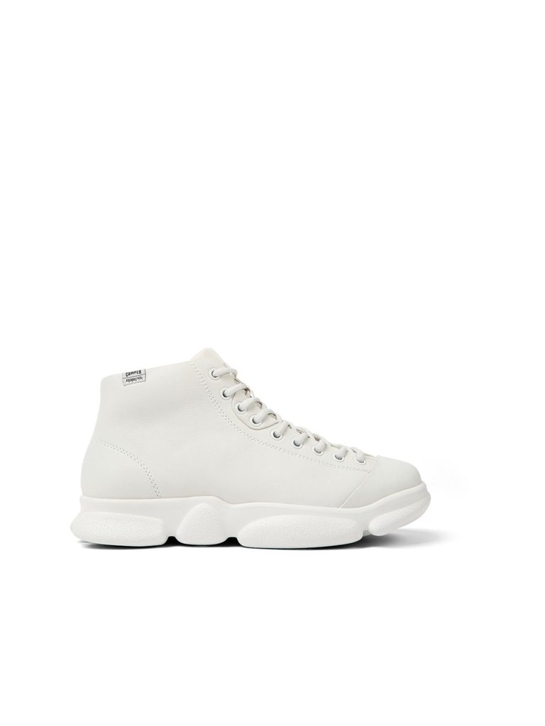  Women White Non-Dyed Leather Karst Ankle Boots - White
