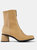 Womens Ankle Boots Kiara With Front Zip - Medium Beige