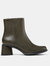 Womens Ankle Boots Kiara With Side Zip - Dark Green