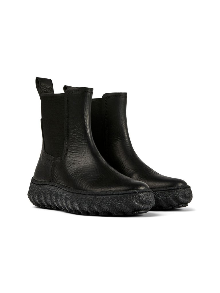 Women's Ground Ankle Boots - Black Leather