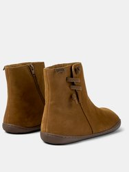 Women's Nubuck Ankle Boots Peu Cami - Medium Brown