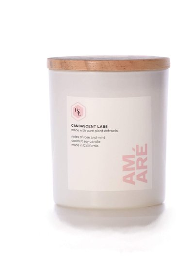 CandaScent Labs AMARÉ - Rose and Mint Candle - White Jar product