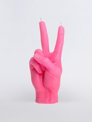 Hand Gesture Candles - Peace, Pink - Pink