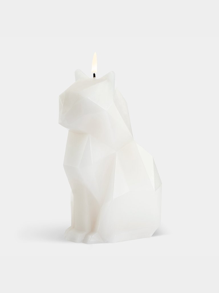 Kisa Cat Candle White