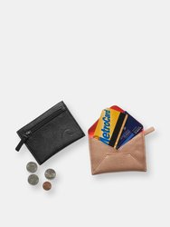 Baltic Envelope Card Case With Coin Compartment - Black