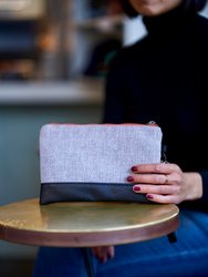 Gowanus Wristlet Clutch - Gray Tweed/Black