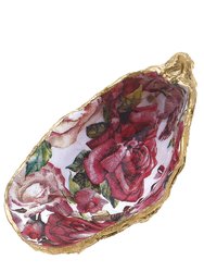 Abigail Decoupage Oyster Ring Dish in Pink & White - Pink & white