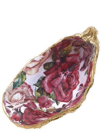 Canvas Style Abigail Decoupage Oyster Ring Dish in Pink & White product