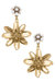 Adalynn Flower & Pearl Cluster Drop Earrings - Worn Gold
