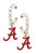 Alabama Crimson Tide Pearl Hoop Enamel Drop Earrings - Crimson