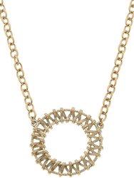 Alexandra Metal-Plated Rattan Necklace - Worn Gold