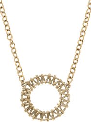 Alexandra Metal-Plated Rattan Necklace - Worn Gold