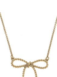 Alexis Bow Pendant Necklace - Worn Gold