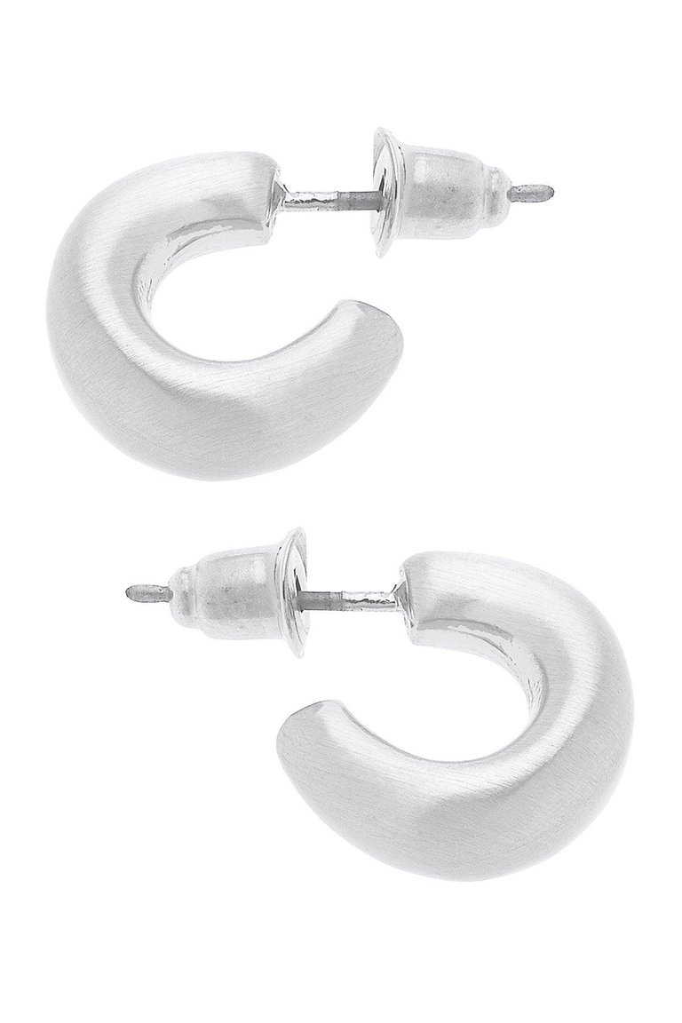 Alison Hoop Earrings - Satin Silver