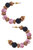 Alyssa Pink & White Chinoiserie & Painted Wood Hoop Earrings - Navy Multi