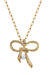Amy Bow & Pearl Pendant Necklace In Worn Gold - Worn Gold