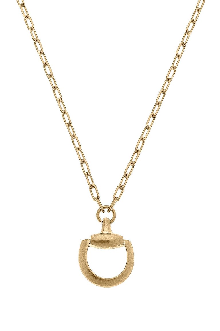 Andie Horsebit Pendant Chain Necklace - Worm Gold