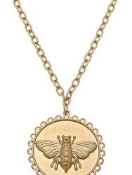 Anna Bee Pendant Necklace - Worn Gold