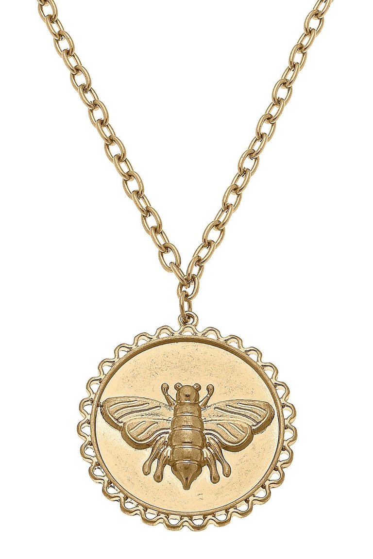 Anna Bee Pendant Necklace - Worn Gold
