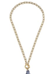 Annabeth Chinoiserie T-Bar Necklace